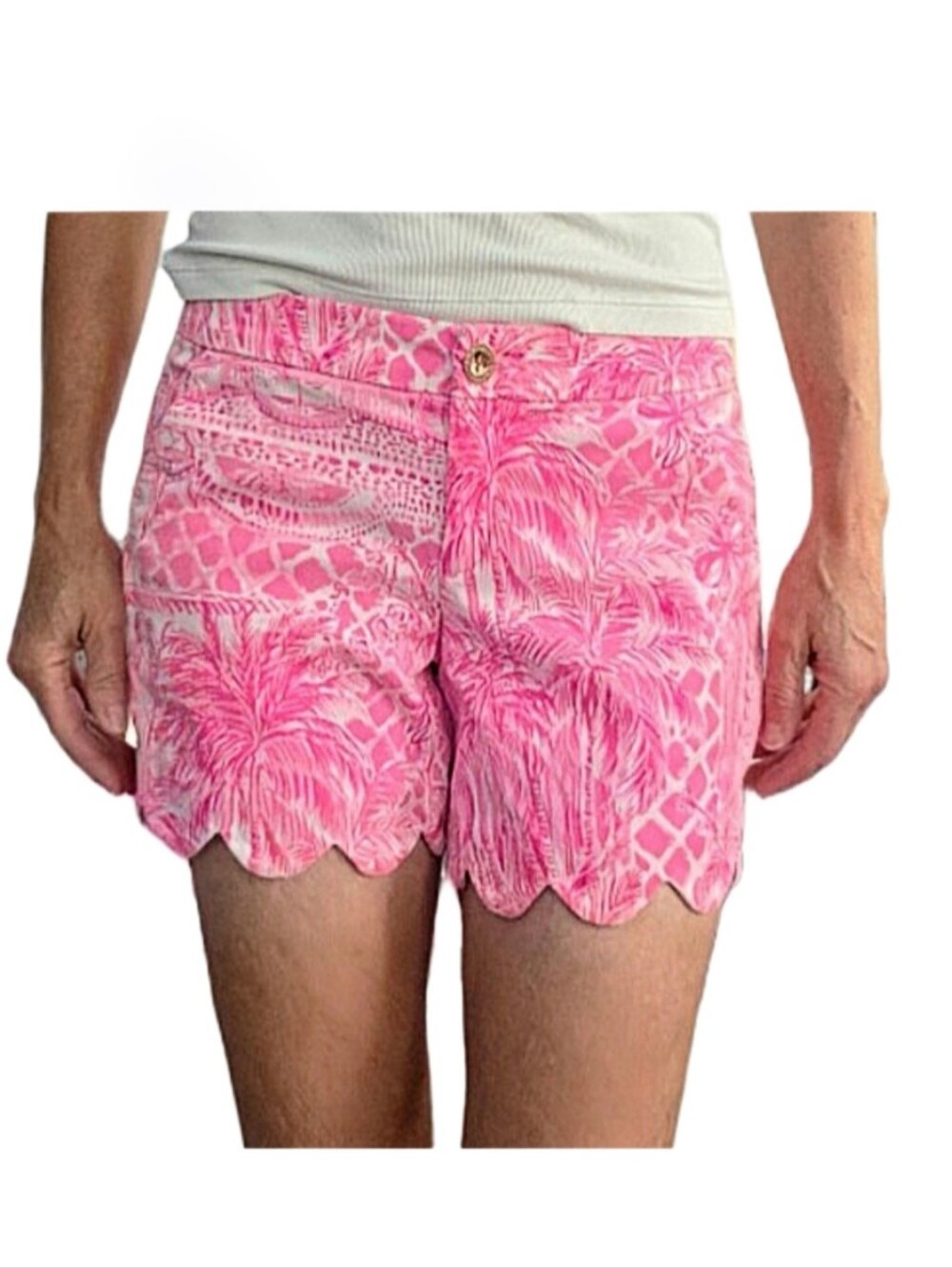 LILLY PULITZER Buttercup Stretch Shorts In Pink Blossom Palm Beach Paradise